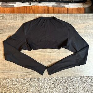 Nike Black Long-Sleeve Cropped Shrug Top